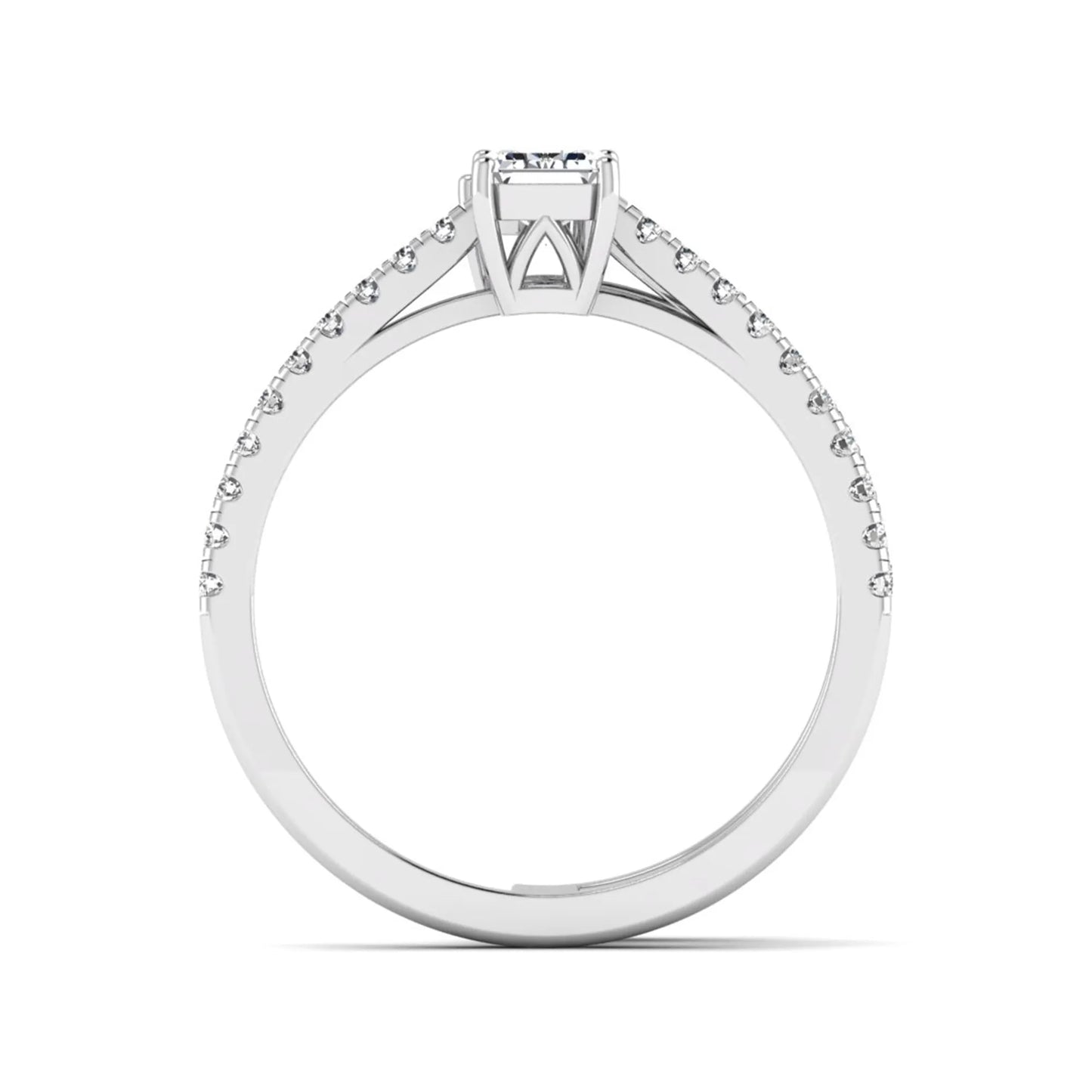 Princess Cluster Prong Set Lab Grown Diamond Engagement Ring