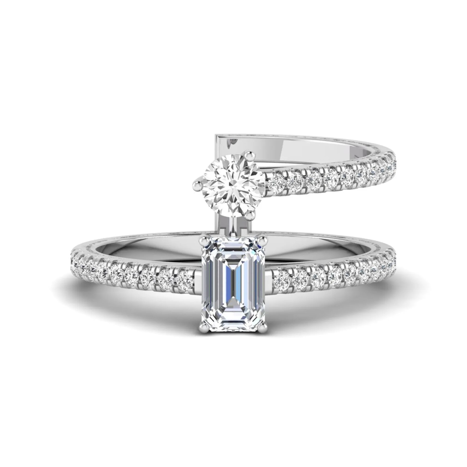 Princess Cluster Prong Set Lab Grown Diamond Engagement Ring