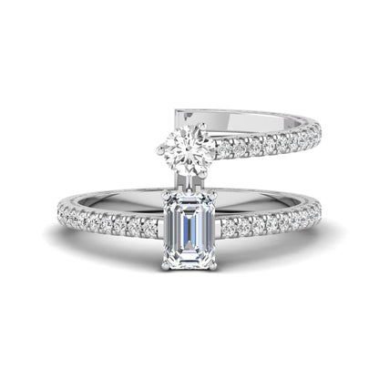 Princess Cluster Prong Set Lab Grown Diamond Engagement Ring