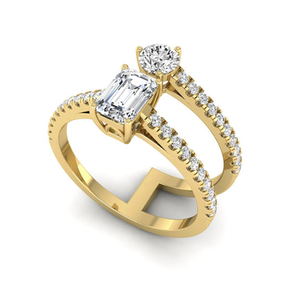 Princess Cluster Prong Set Lab Grown Diamond Engagement Ring