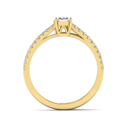 Princess Cluster Prong Set Lab Grown Diamond Engagement Ring