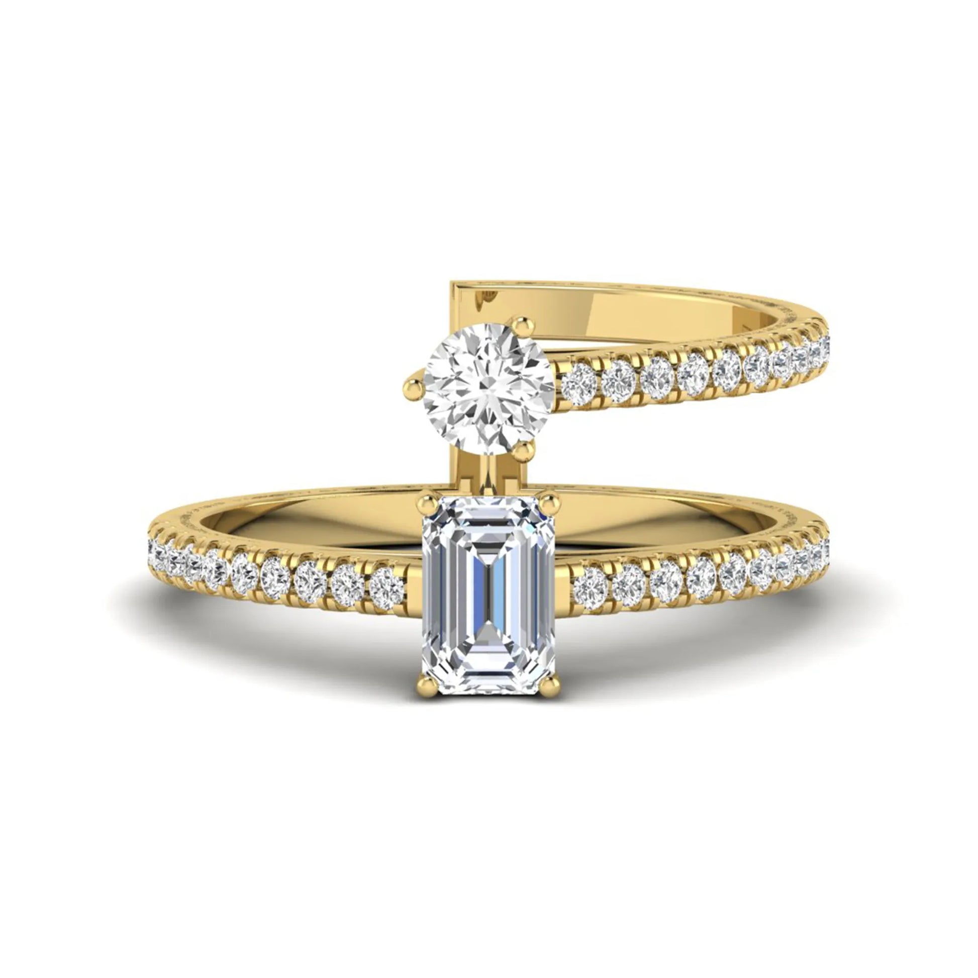Princess Cluster Prong Set Lab Grown Diamond Engagement Ring