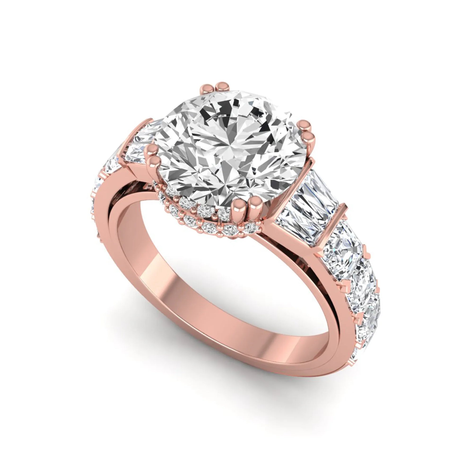 Princess Cluster Prong Set Lab Grown Diamond Engagement Ring