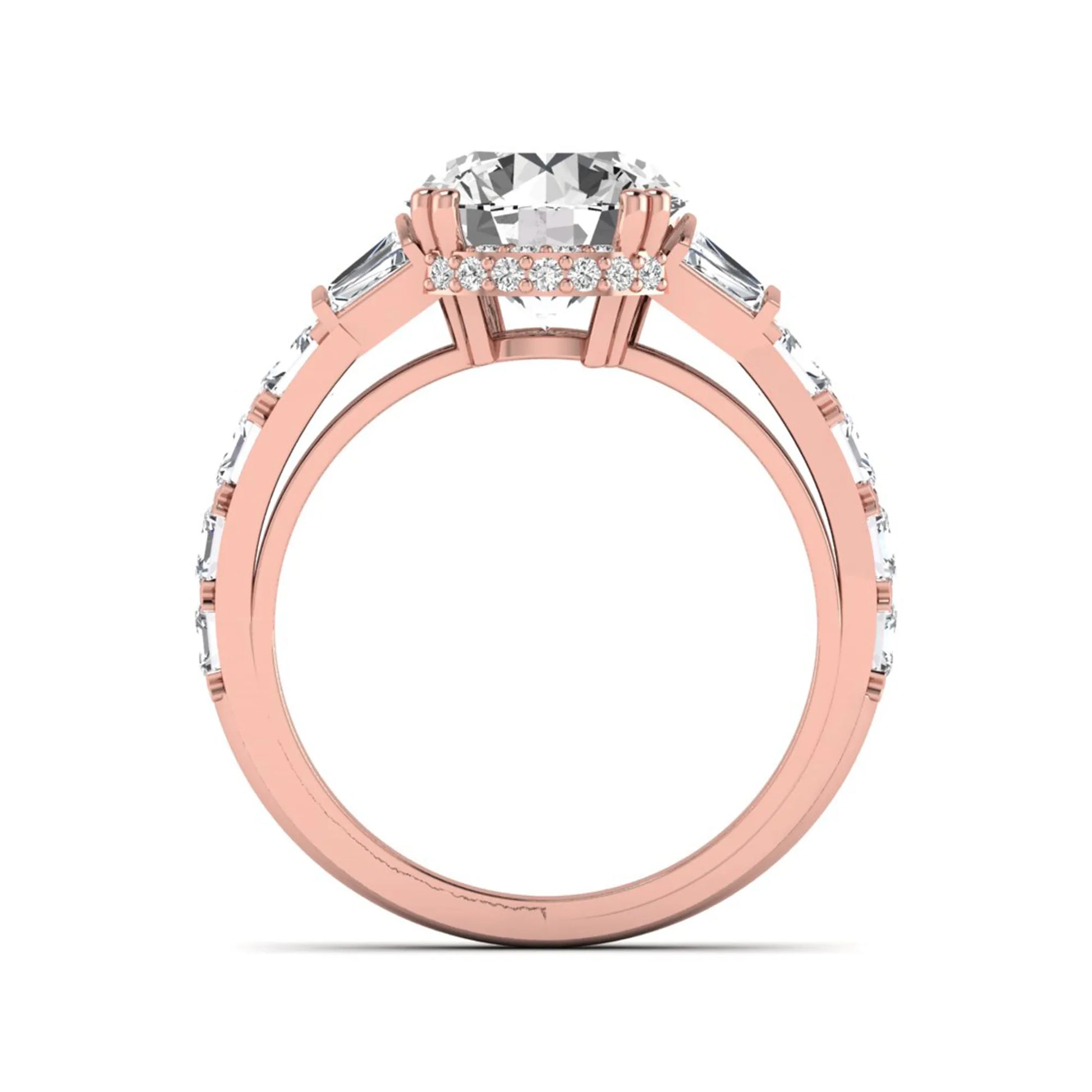 Princess Cluster Prong Set Lab Grown Diamond Engagement Ring