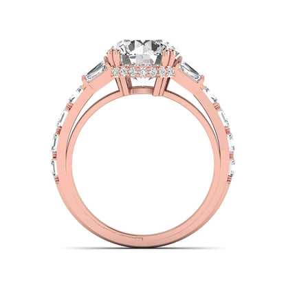Princess Cluster Prong Set Lab Grown Diamond Engagement Ring