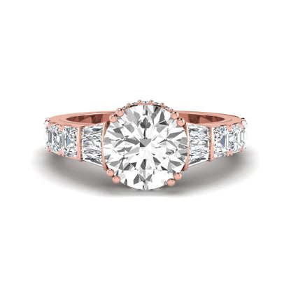 Princess Cluster Prong Set Lab Grown Diamond Engagement Ring