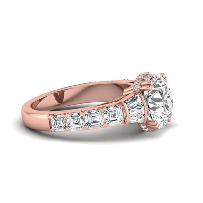 Princess Cluster Prong Set Lab Grown Diamond Engagement Ring