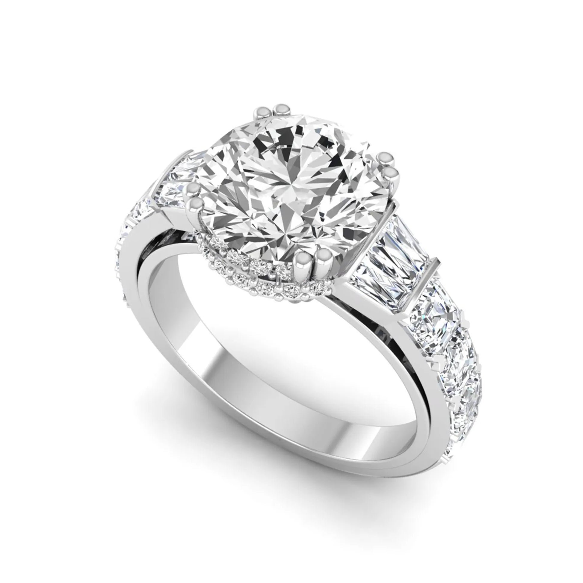 Princess Cluster Prong Set Lab Grown Diamond Engagement Ring