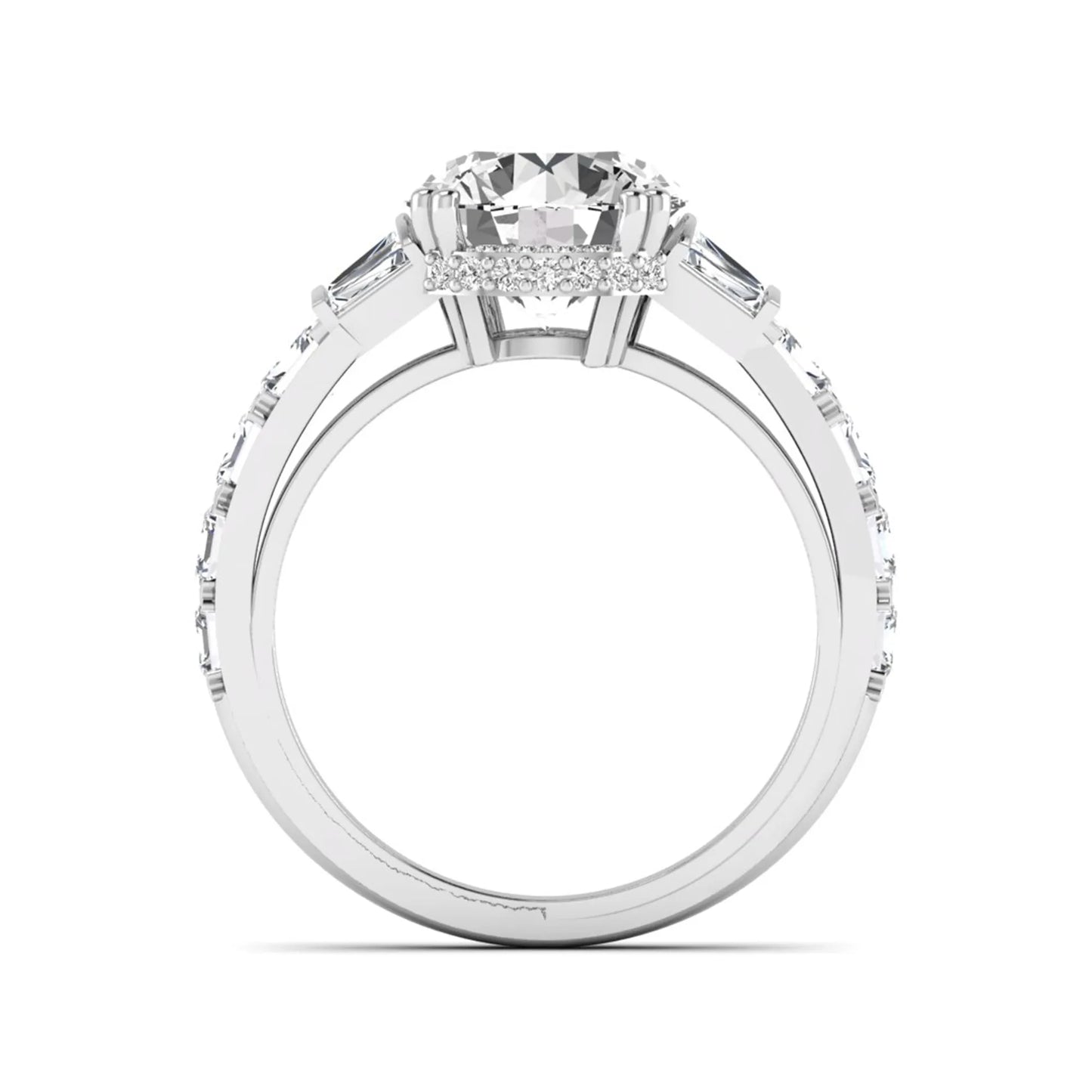 Princess Cluster Prong Set Lab Grown Diamond Engagement Ring