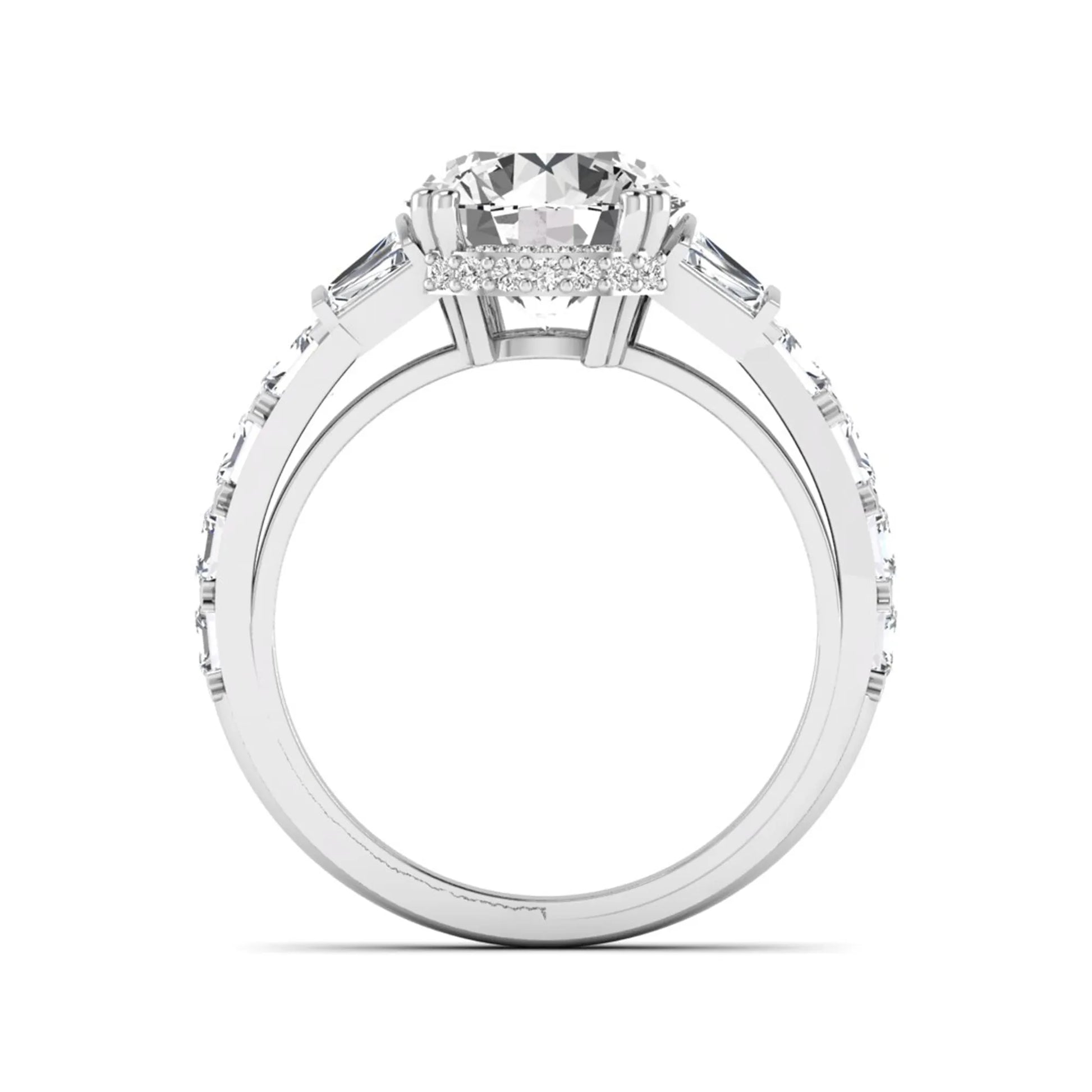 Princess Cluster Prong Set Lab Grown Diamond Engagement Ring