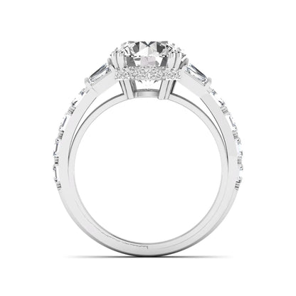 Princess Cluster Prong Set Lab Grown Diamond Engagement Ring