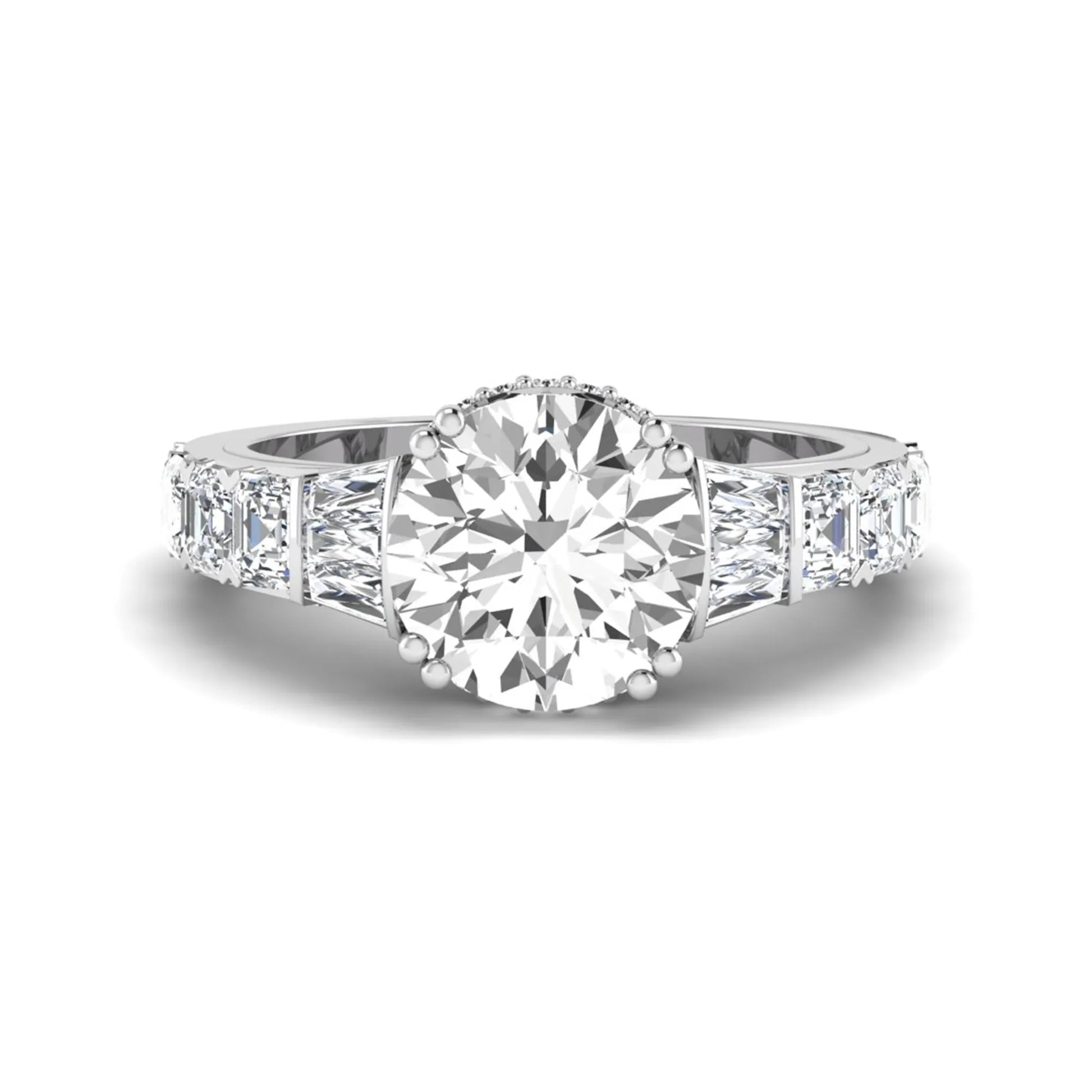 Princess Cluster Prong Set Lab Grown Diamond Engagement Ring
