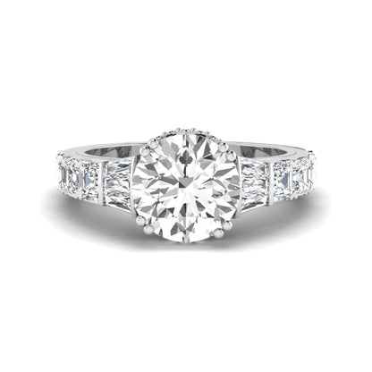 Princess Cluster Prong Set Lab Grown Diamond Engagement Ring