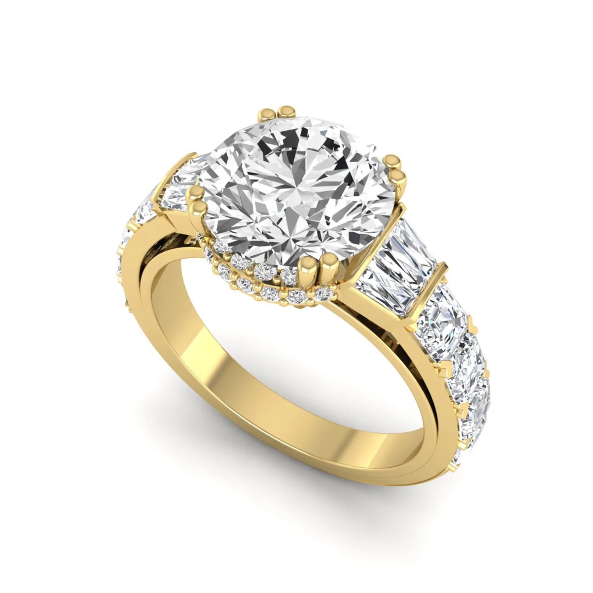 Princess Cluster Prong Set Lab Grown Diamond Engagement Ring