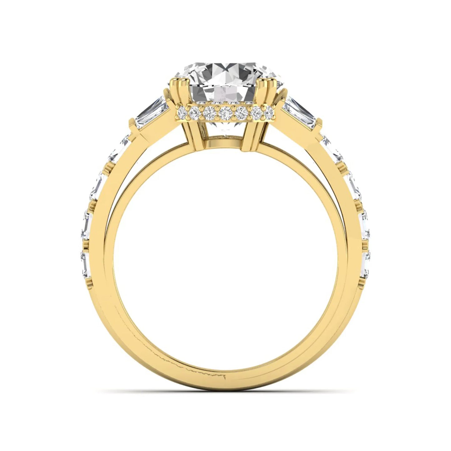Princess Cluster Prong Set Lab Grown Diamond Engagement Ring