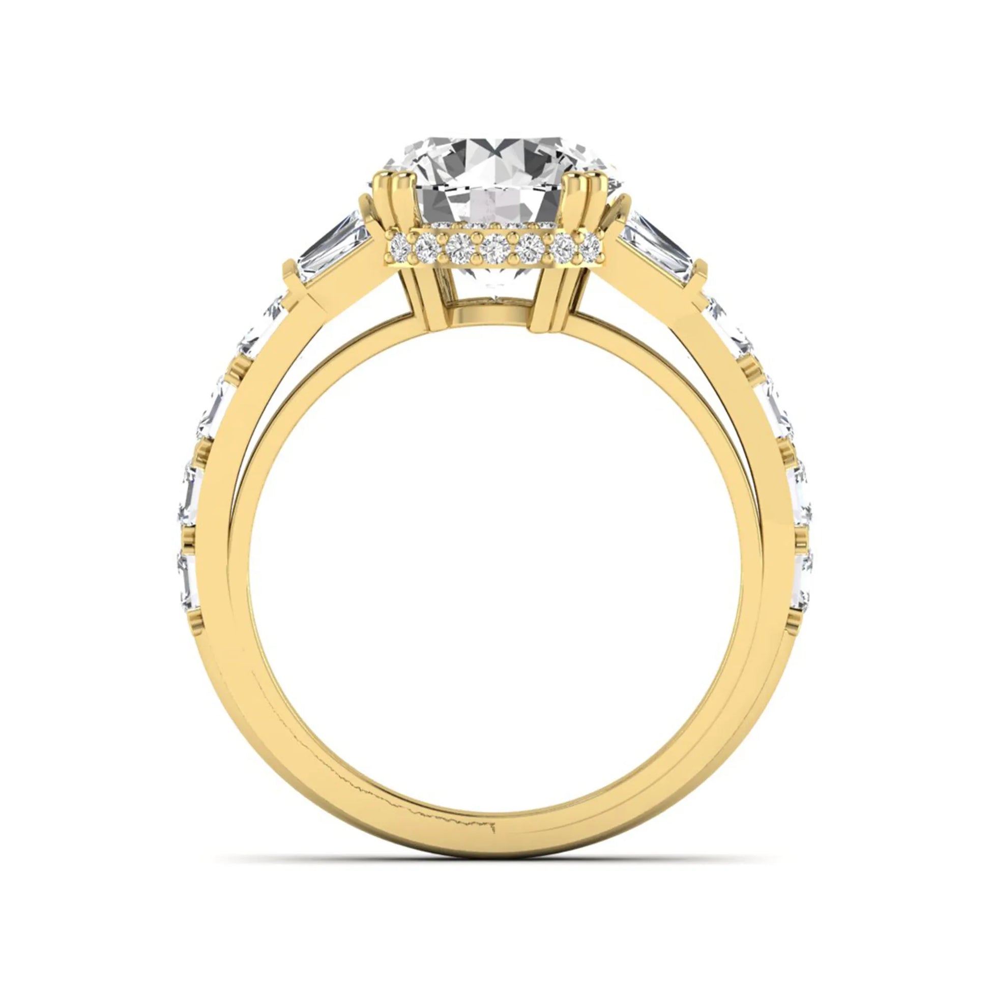 Princess Cluster Prong Set Lab Grown Diamond Engagement Ring