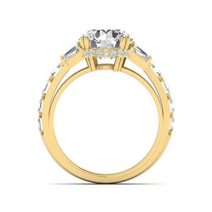 Princess Cluster Prong Set Lab Grown Diamond Engagement Ring