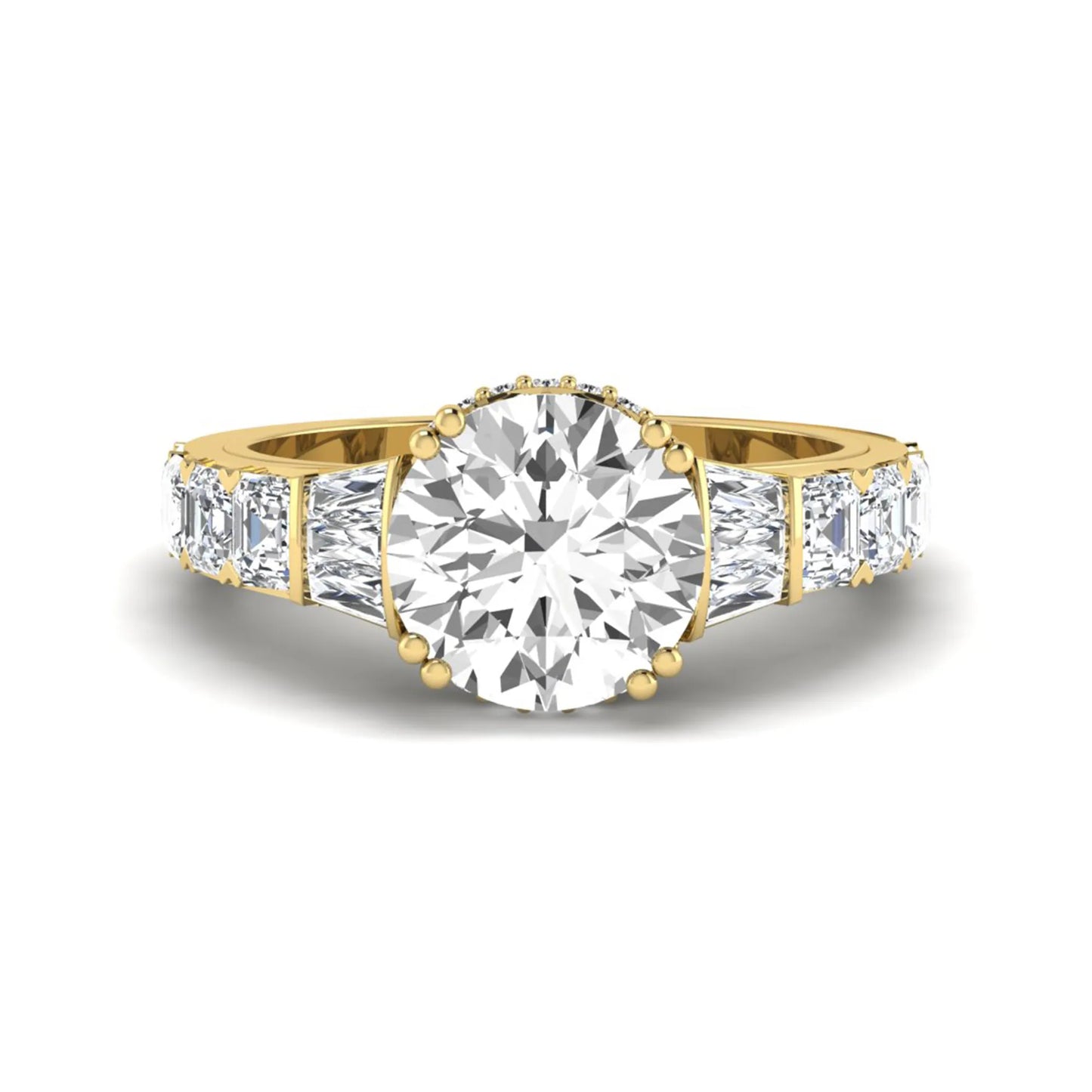 Princess Cluster Prong Set Lab Grown Diamond Engagement Ring