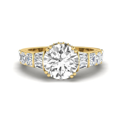 Princess Cluster Prong Set Lab Grown Diamond Engagement Ring