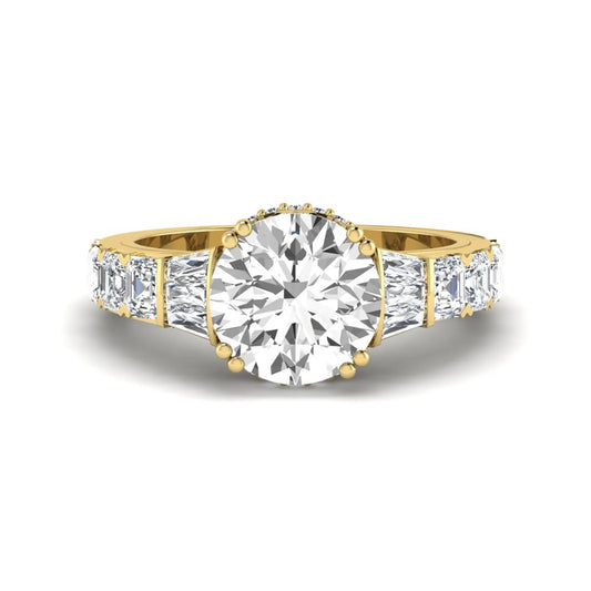 Princess Cluster Prong Set Lab Grown Diamond Engagement Ring
