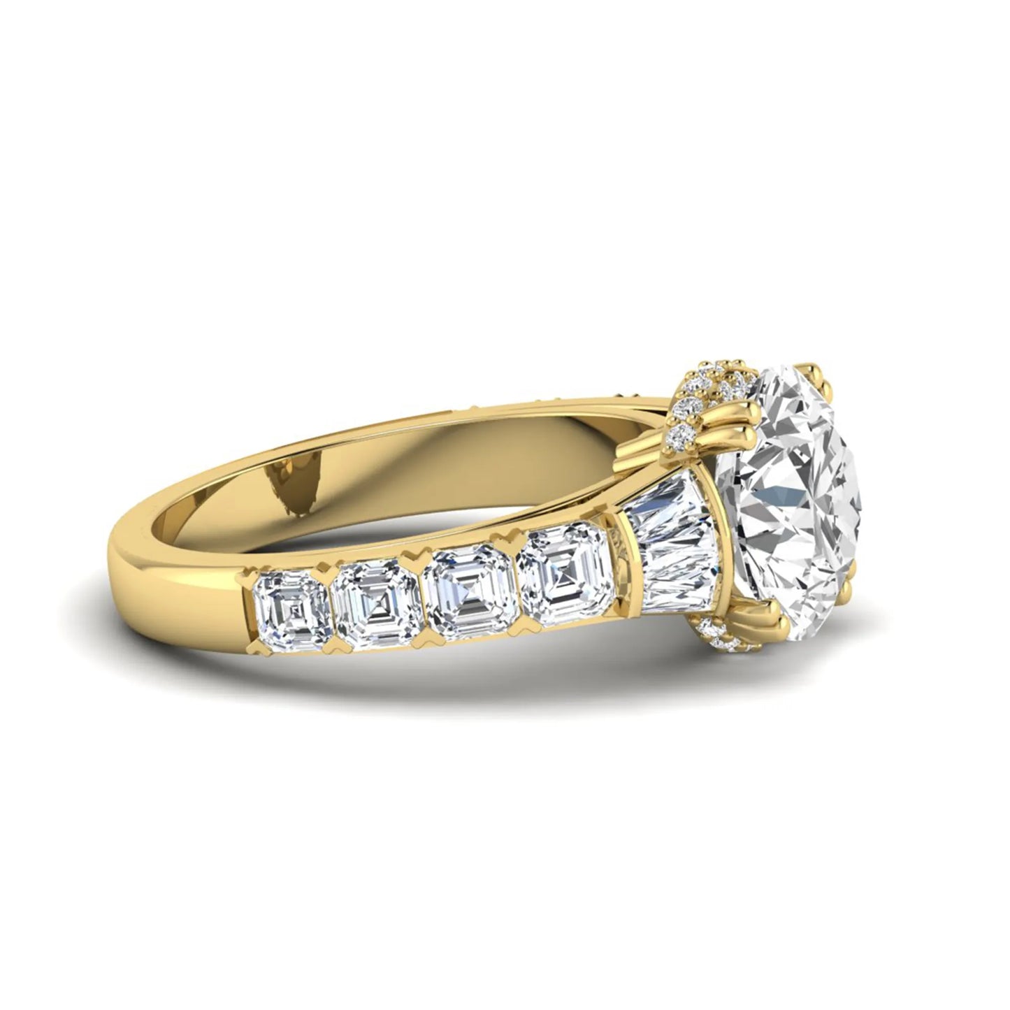 Princess Cluster Prong Set Lab Grown Diamond Engagement Ring