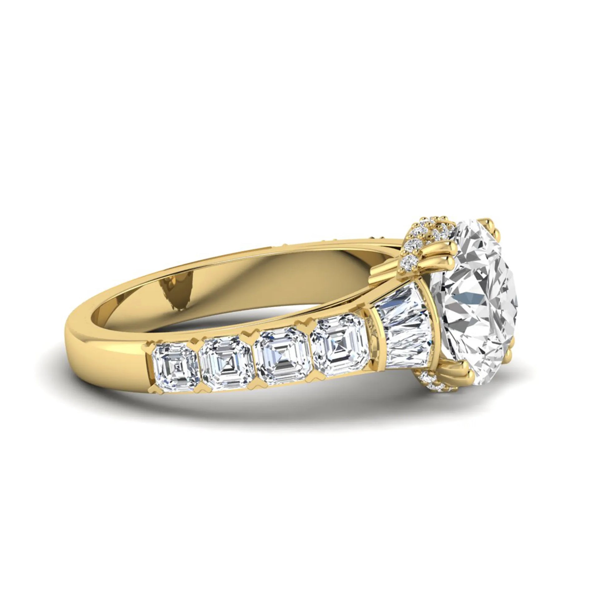 Princess Cluster Prong Set Lab Grown Diamond Engagement Ring