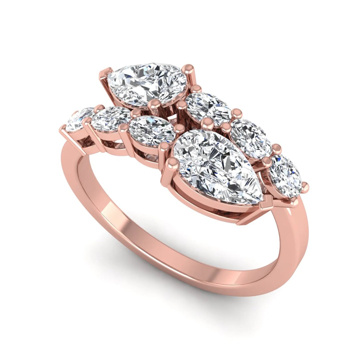 Princess Cluster Prong Set Lab Grown Diamond Engagement Ring