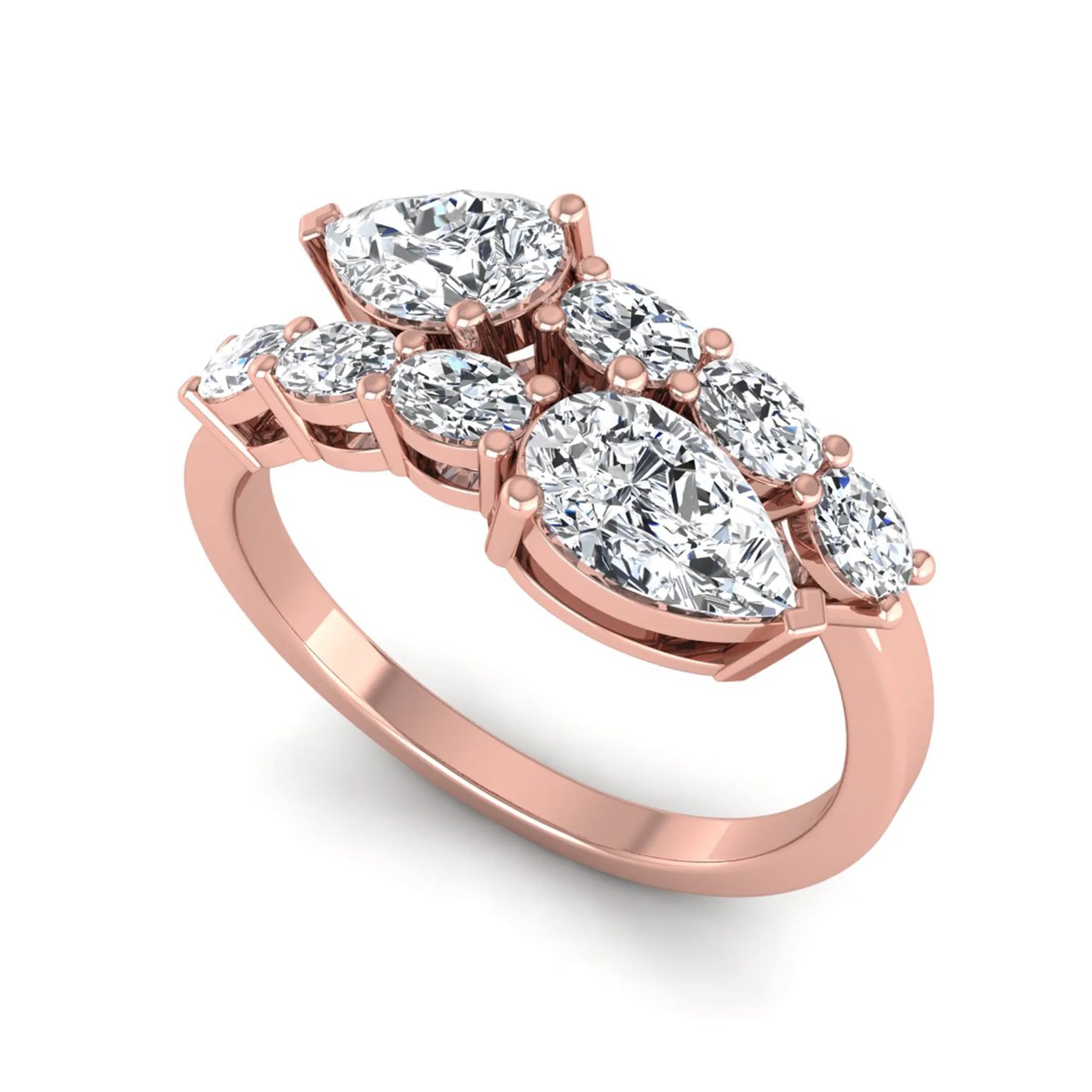 Princess Cluster Prong Set Lab Grown Diamond Engagement Ring