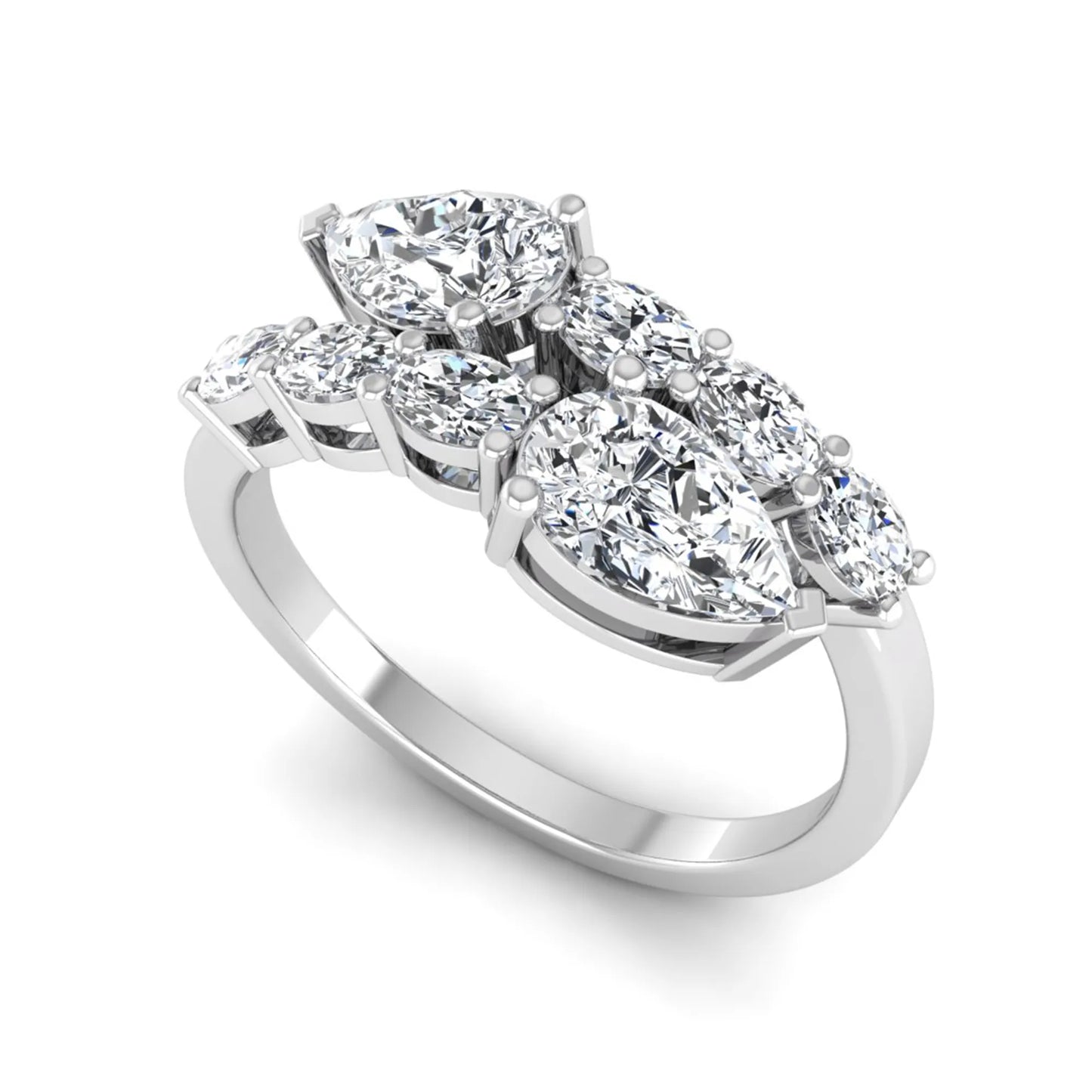 Princess Cluster Prong Set Lab Grown Diamond Engagement Ring