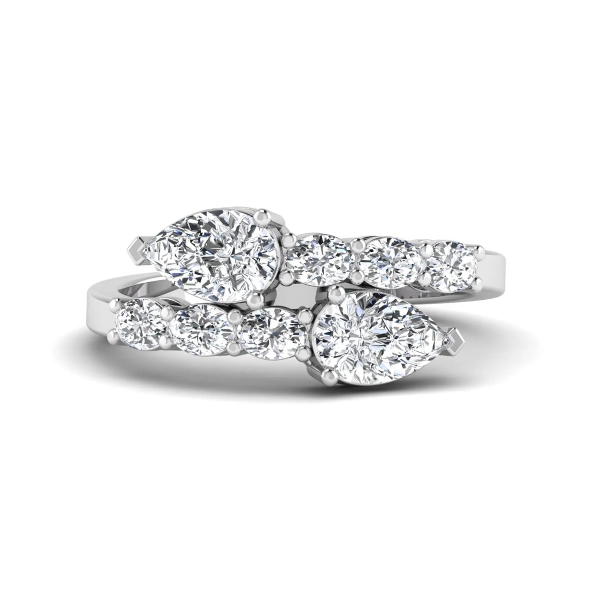 Princess Cluster Prong Set Lab Grown Diamond Engagement Ring