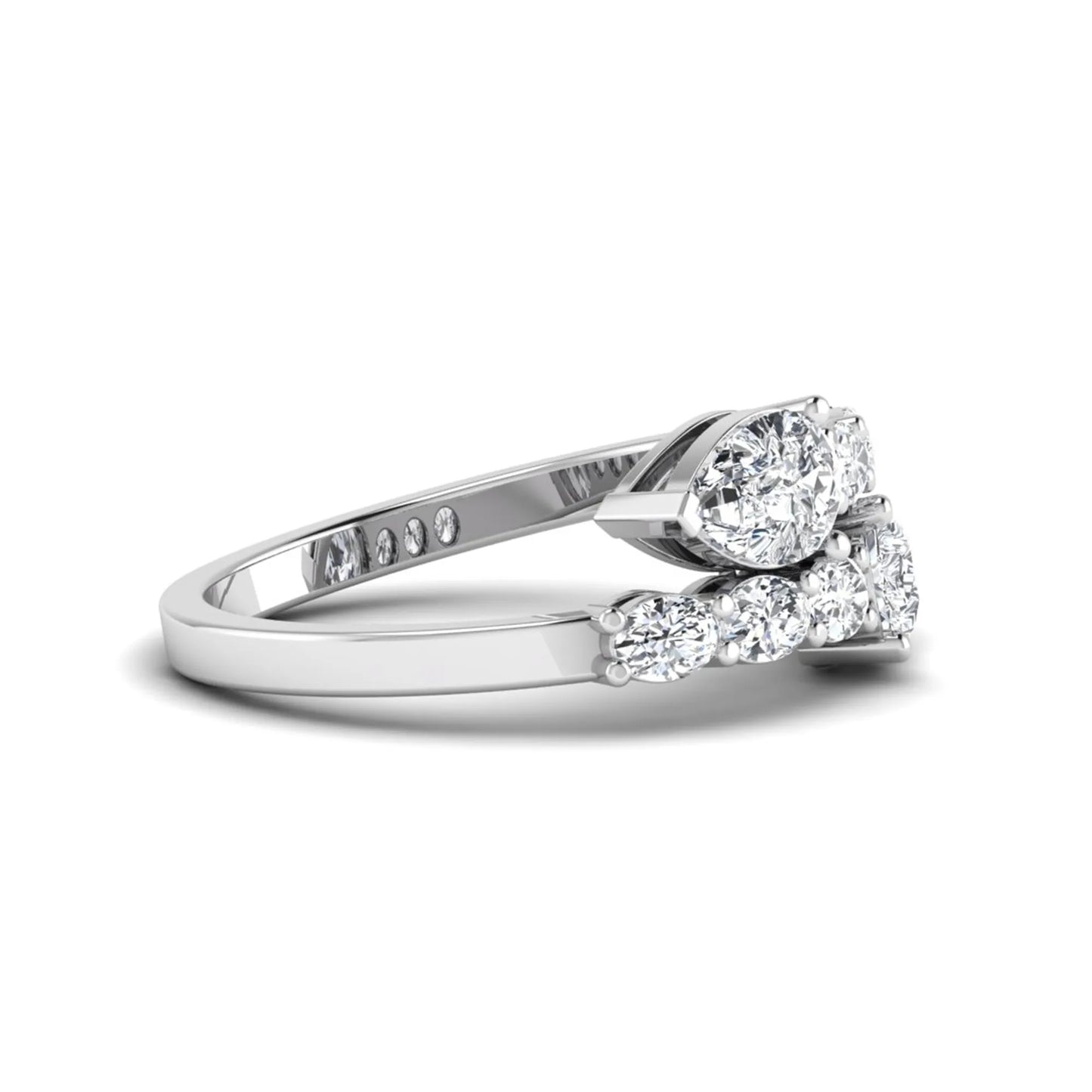 Princess Cluster Prong Set Lab Grown Diamond Engagement Ring