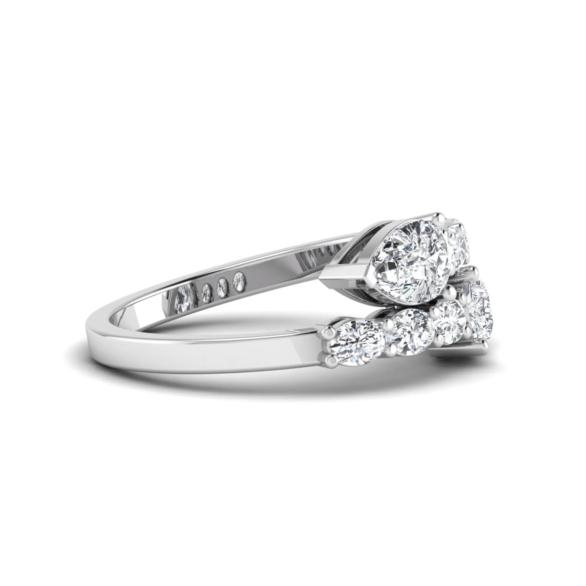 Princess Cluster Prong Set Lab Grown Diamond Engagement Ring