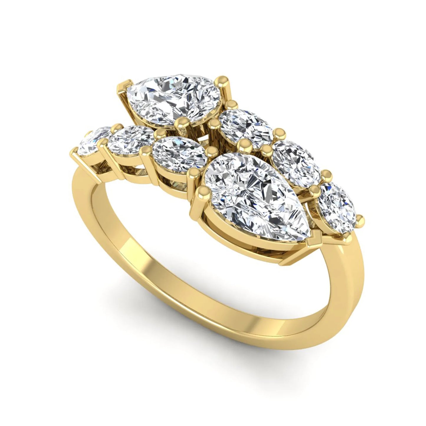 Princess Cluster Prong Set Lab Grown Diamond Engagement Ring