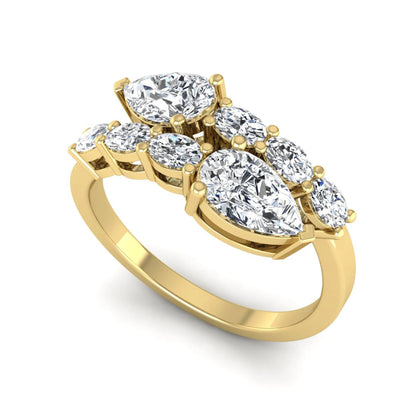 Princess Cluster Prong Set Lab Grown Diamond Engagement Ring