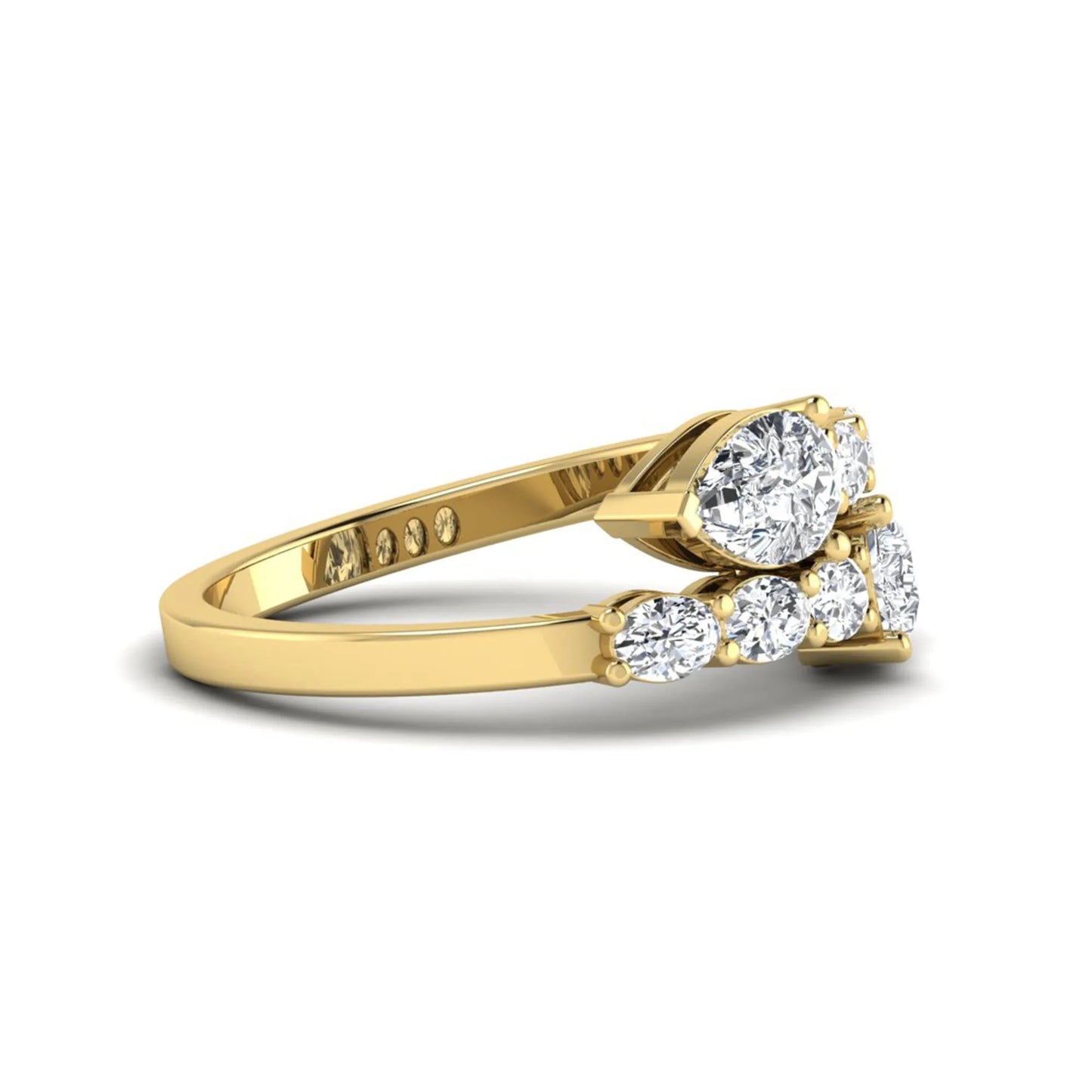 Princess Cluster Prong Set Lab Grown Diamond Engagement Ring