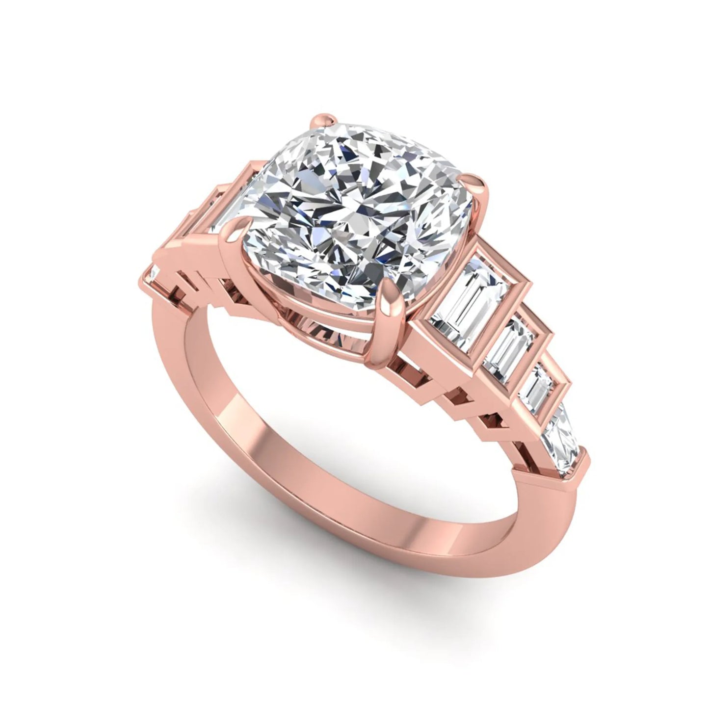 Princess Cluster Prong Set Lab Grown Diamond Engagement Ring