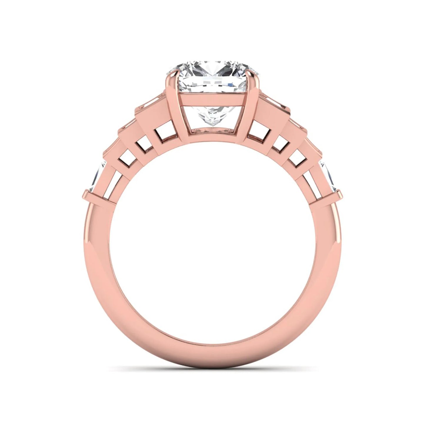 Princess Cluster Prong Set Lab Grown Diamond Engagement Ring