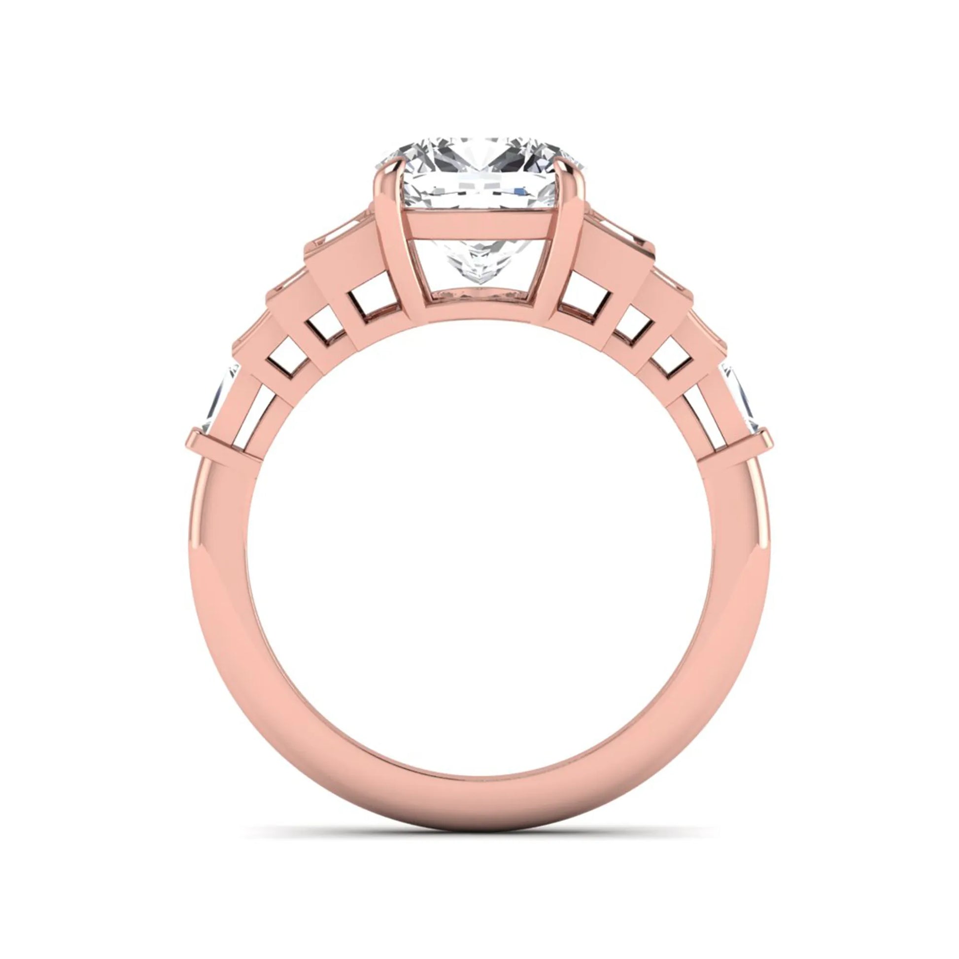 Princess Cluster Prong Set Lab Grown Diamond Engagement Ring
