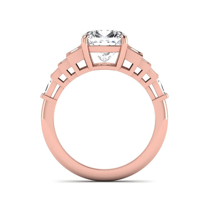 Princess Cluster Prong Set Lab Grown Diamond Engagement Ring