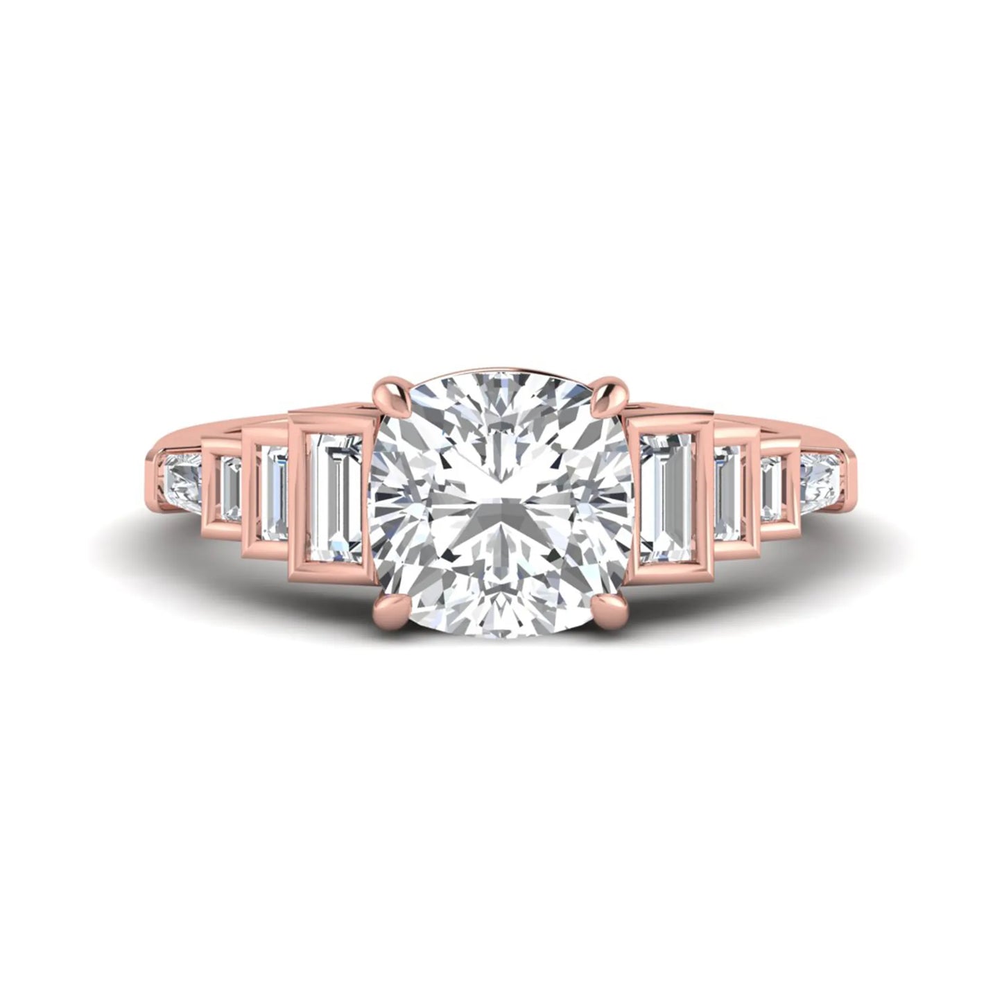 Princess Cluster Prong Set Lab Grown Diamond Engagement Ring
