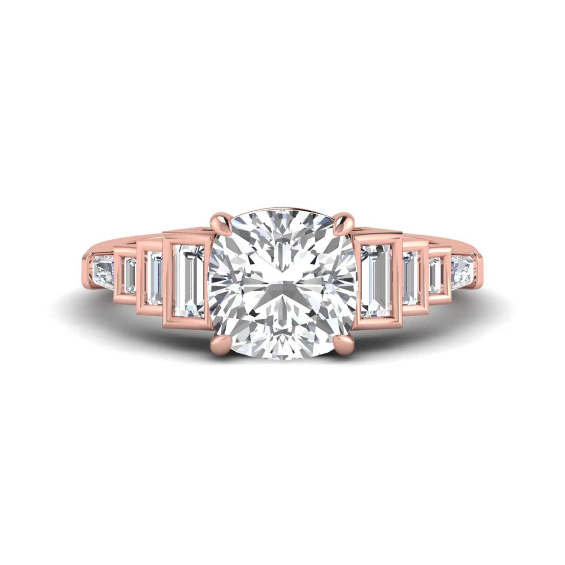 Princess Cluster Prong Set Lab Grown Diamond Engagement Ring