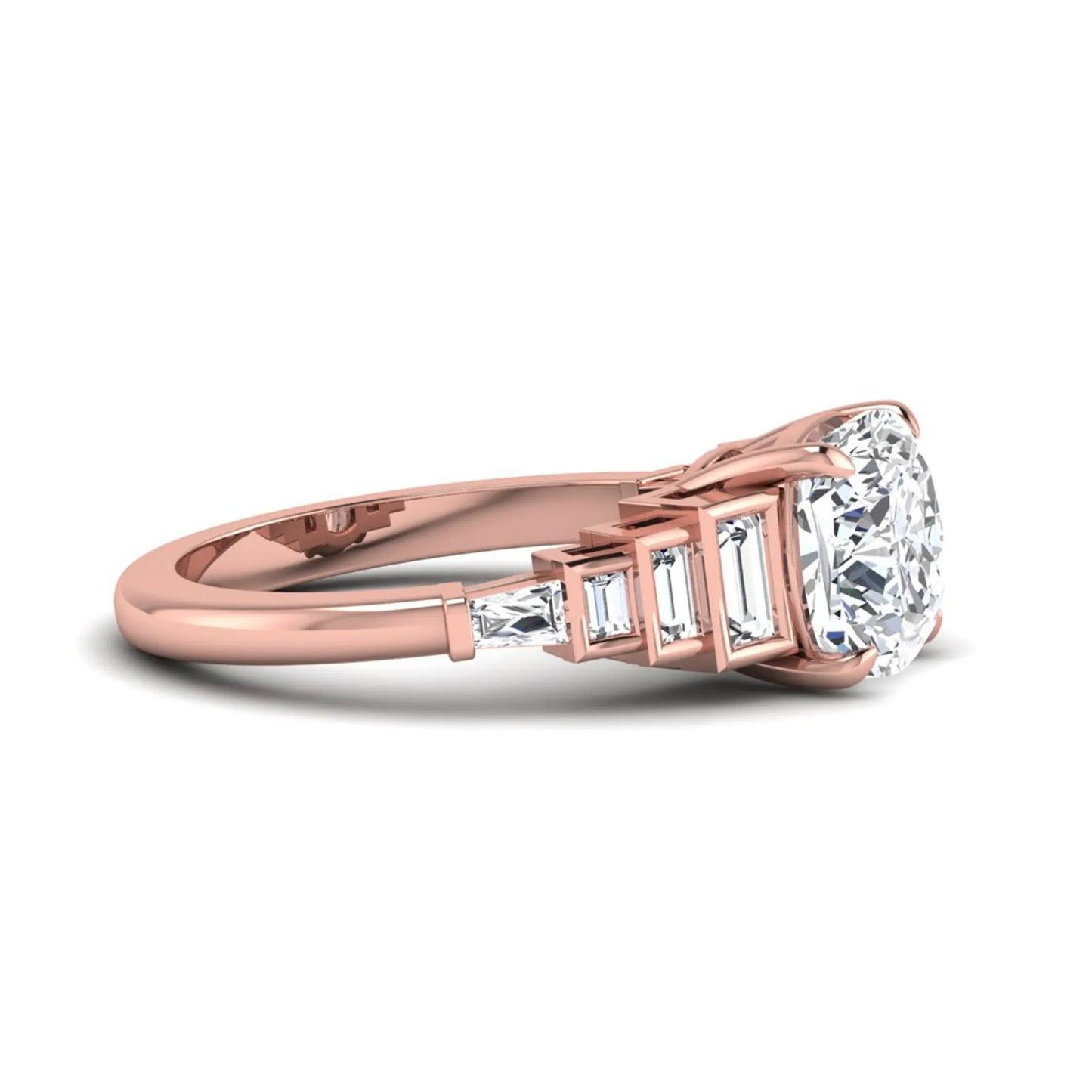 Princess Cluster Prong Set Lab Grown Diamond Engagement Ring