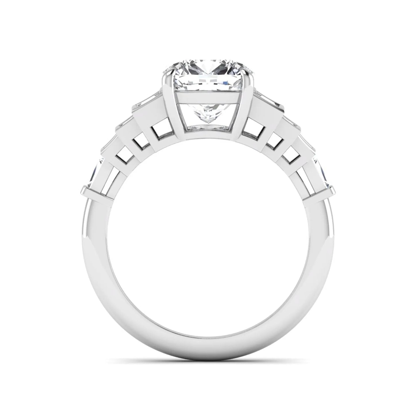Princess Cluster Prong Set Lab Grown Diamond Engagement Ring