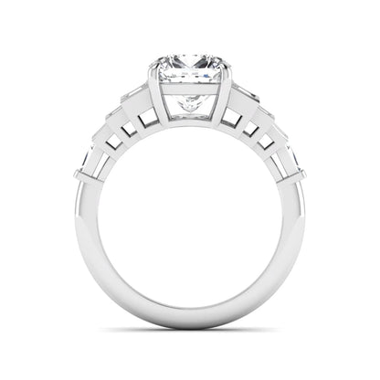 Princess Cluster Prong Set Lab Grown Diamond Engagement Ring