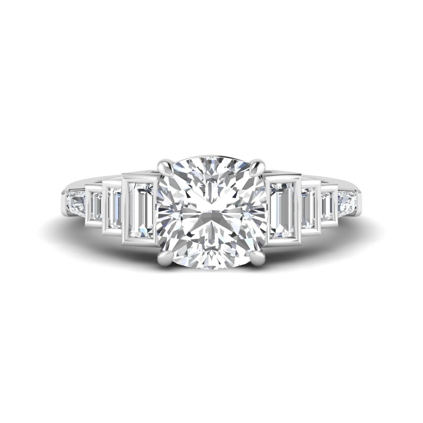 Princess Cluster Prong Set Lab Grown Diamond Engagement Ring