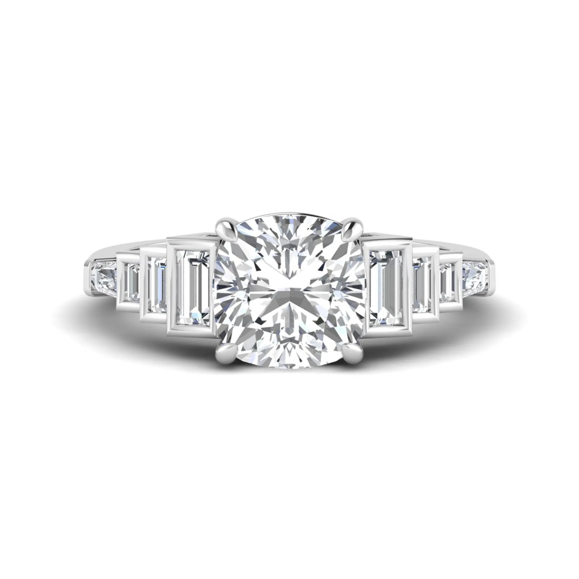 Princess Cluster Prong Set Lab Grown Diamond Engagement Ring