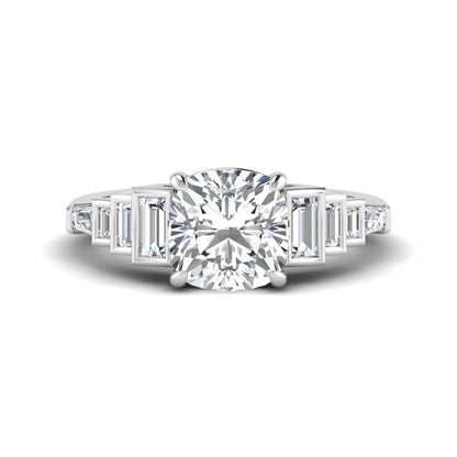 Princess Cluster Prong Set Lab Grown Diamond Engagement Ring