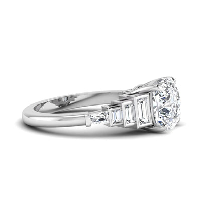 Princess Cluster Prong Set Lab Grown Diamond Engagement Ring