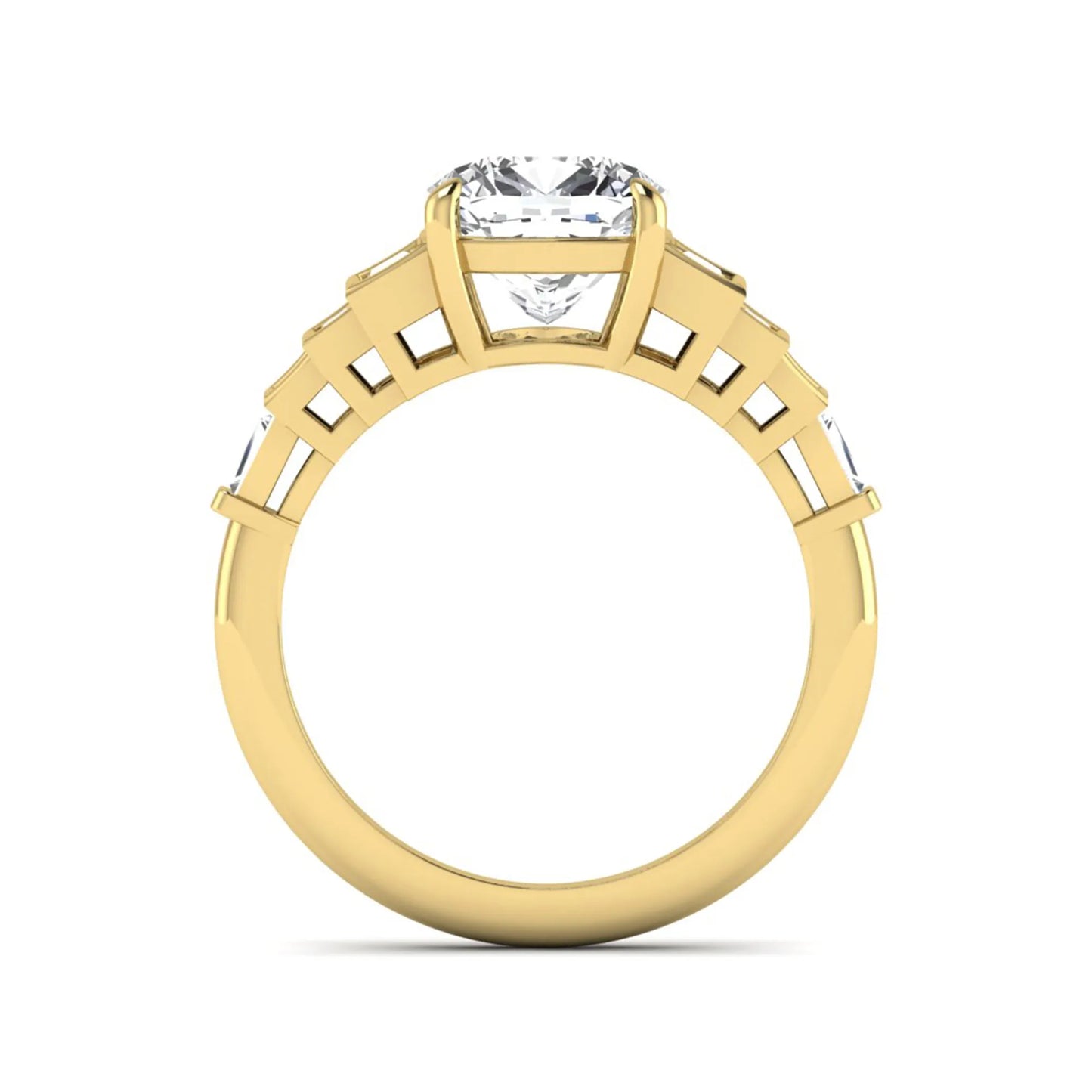 Princess Cluster Prong Set Lab Grown Diamond Engagement Ring