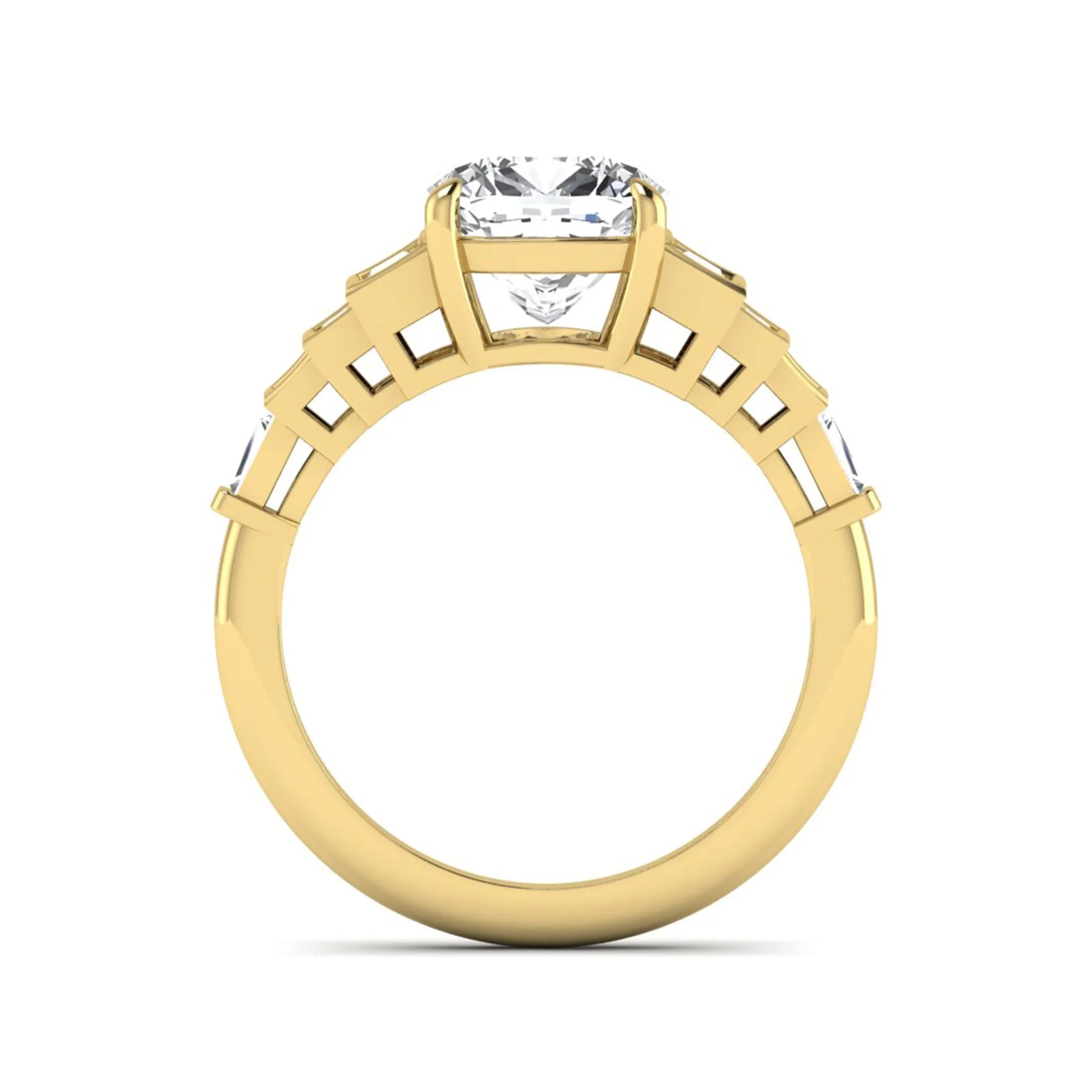 Princess Cluster Prong Set Lab Grown Diamond Engagement Ring